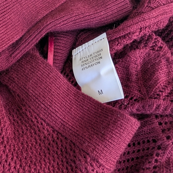 NWT DREAMERS Burgundy Cardigan  Size Medium - Picture 15 of 15